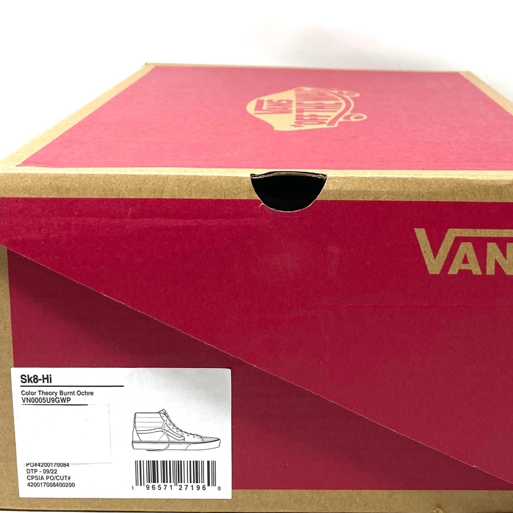 VANS Sk8-Hi Color Theory Shoes SB For Women Canvas Suede Burnt Ochre VN0005U9GWP - Picture 9 of 9